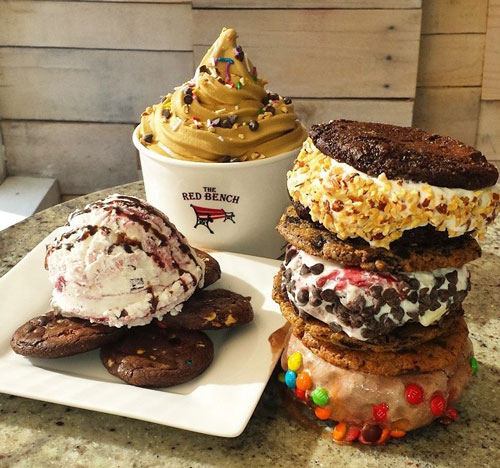 Brownie Vanilla Ice Cream Sandwich Chocolate Chip Caramel Swirl Ice Cream Sandwich Cookies and Cream