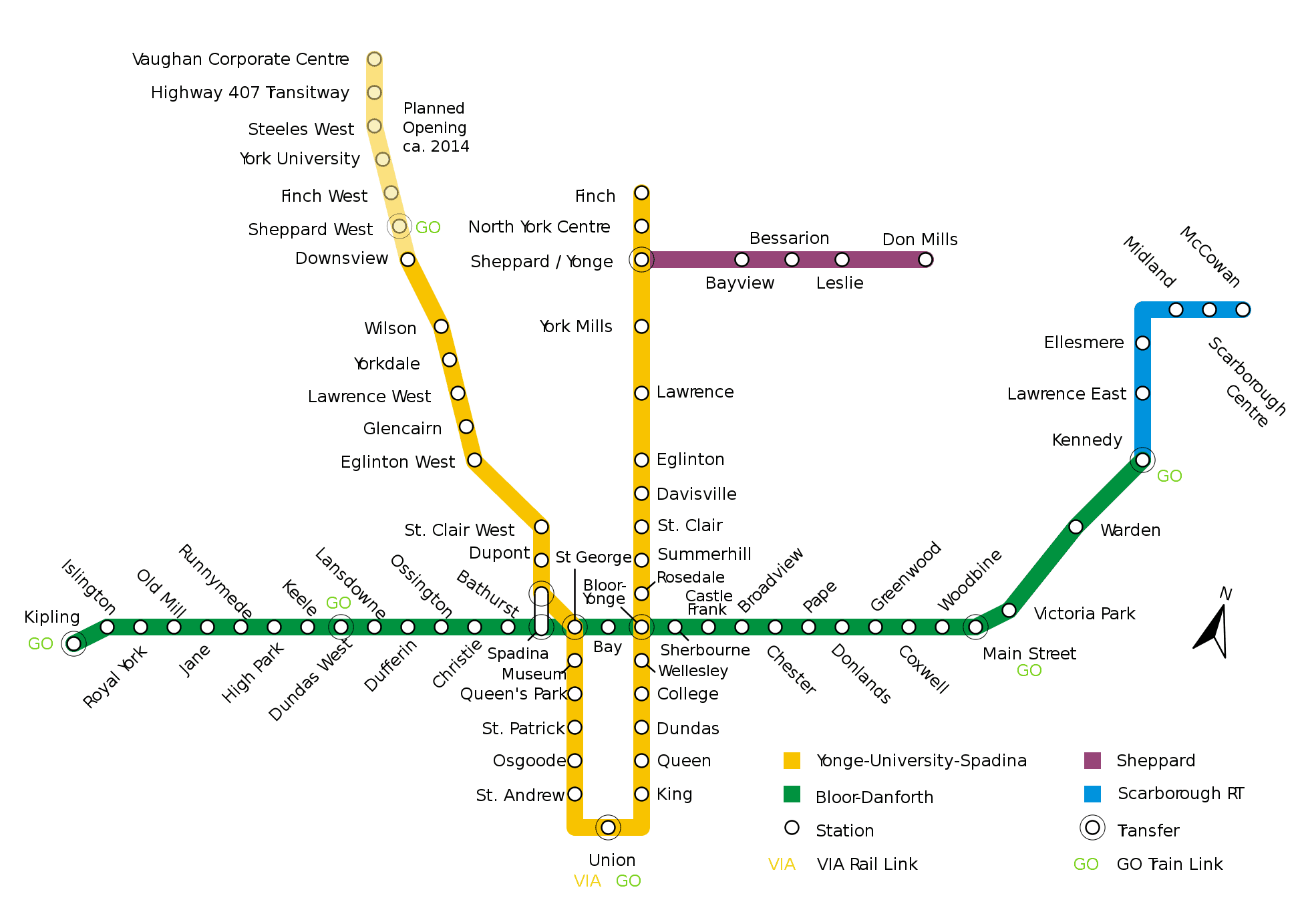 mapa metro toronto
