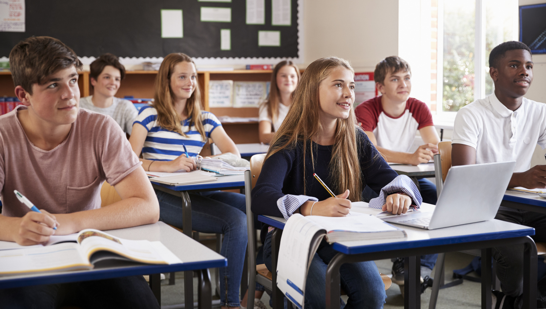 student in classroom