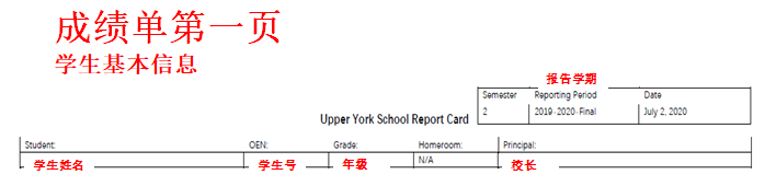 Report card 1