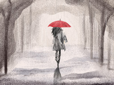 girl rain dribbble 1x